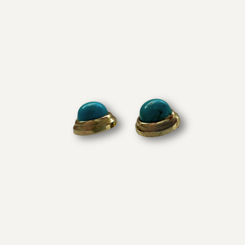 Turquoise oorknopjes