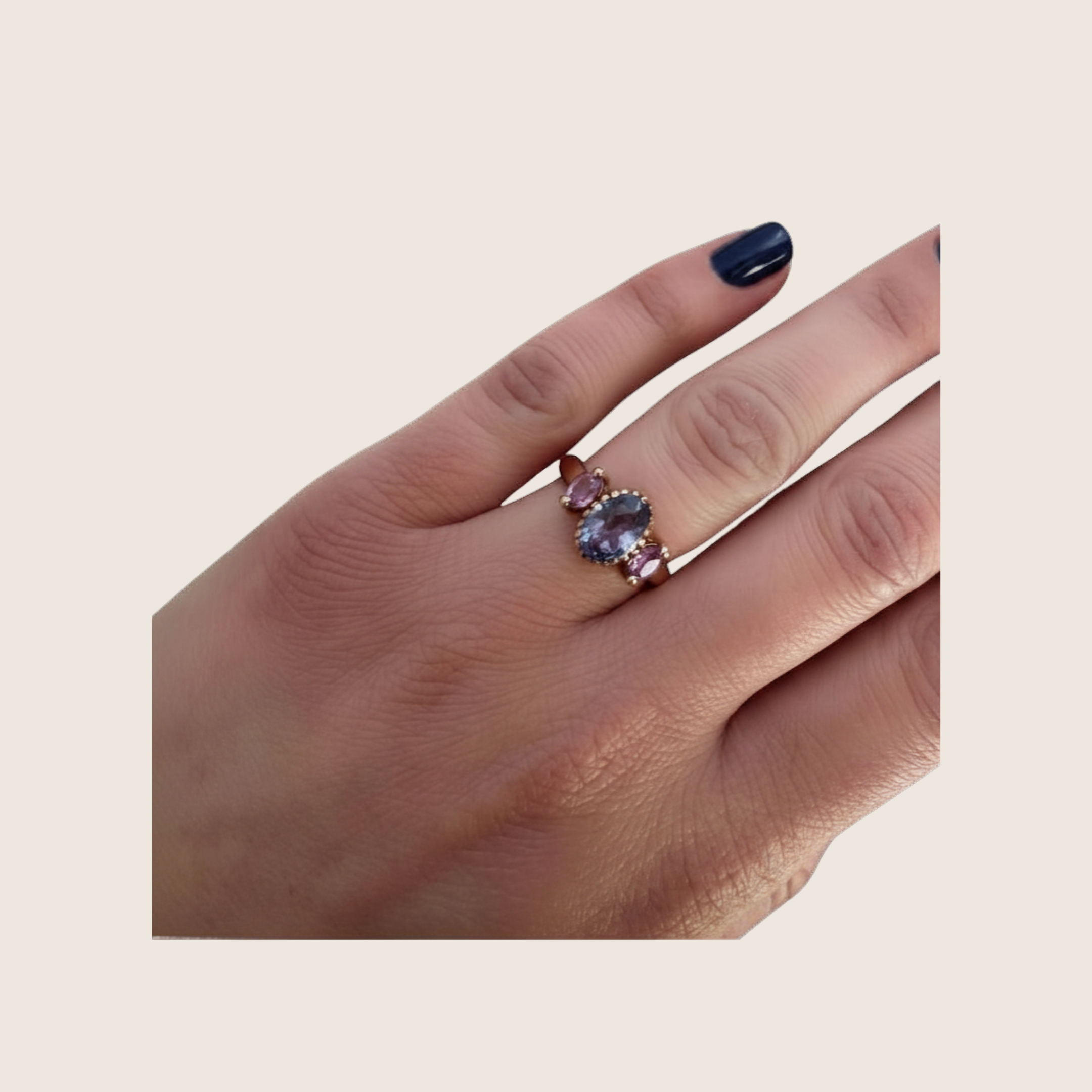 Rosé gouden saffierring