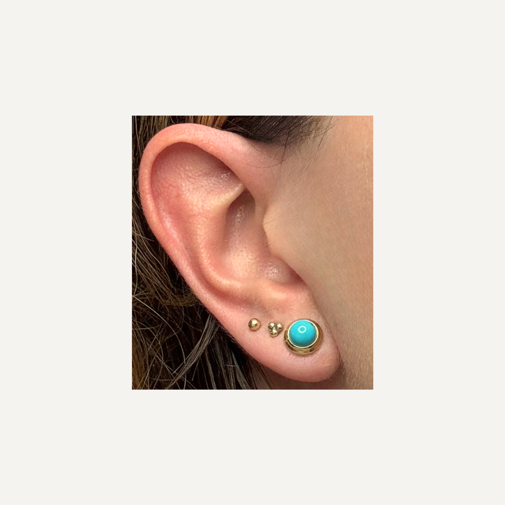 Turquoise oorknopjes
