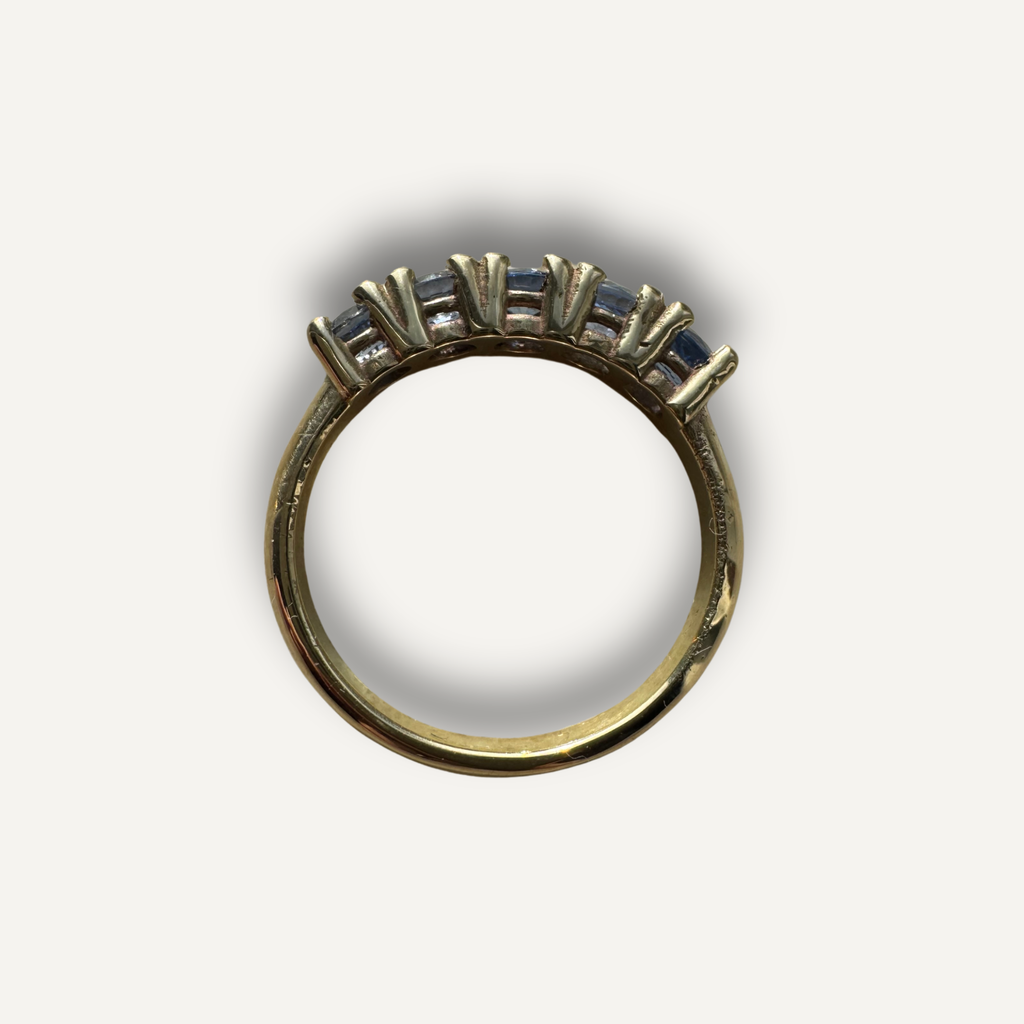 Rijring blauwe saffier